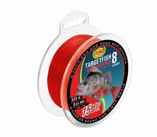 WFT Target Fish 8 - 8fach geflochten - Targetfish Barsch Rot 150m - 0,08 - 5kg